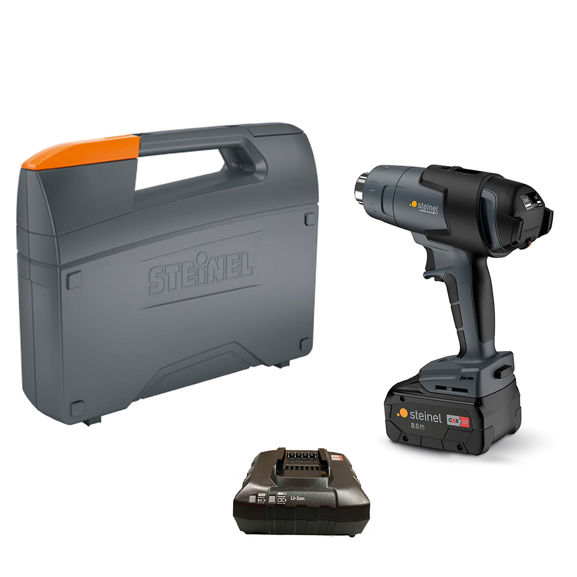 Steinel MH-3 Mobile Heat Gun - Cordless, Battery-Operated, 570°F/930°F, Rechargeable Lithium-Ion Battery